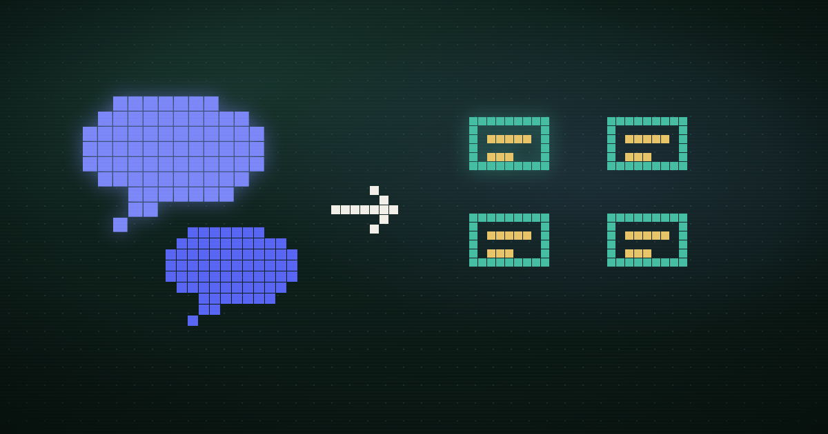 Pixel art of a magnifying glass hovering over Discord chat bubbles, unable to bring the older, faded ones into focus
